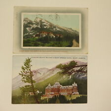  2 Valentine 1910s Antique Postcards Banff Springs Hotel Canadian Rockies CPR