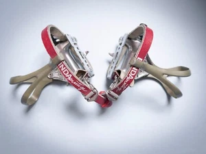 Pedales Shimano PD-1051 Vintage Eroica Con Correas Binda Prestigioso Foiled Vvgc - Imagen 1 de 16