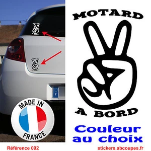 Stickers motard à bord - Couleur au choix - 092 - Picture 1 of 3