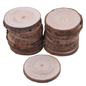 20PCS Natural Wood Slices 4-5CM Tree Bark Log Wooden Circle Discs Craft - Picture 1 of 5