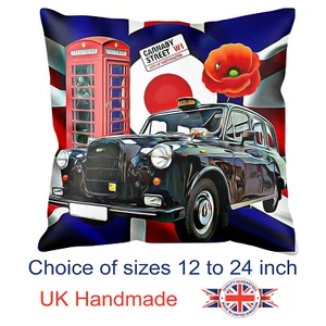 Car Art Design London Taxi Cushion London Taxi Pillow Personalised Unofficial - Picture 1 of 3