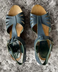 Office Womens Leather & Wood Platform Wedges Size EU 39/ UK 6 - Picture 1 of 12