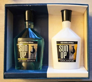 Ultra Rare Vintage Gillette Sun Up Box Set – NOS After Shave 2oz & Cologne 1.8oz - Picture 1 of 3