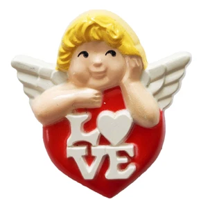 Avon PIN Valentinstag Vintage ENGEL LIEBE Herz LOVABLE CUPID 1983 Urlaub Brosche - Bild 1 von 4