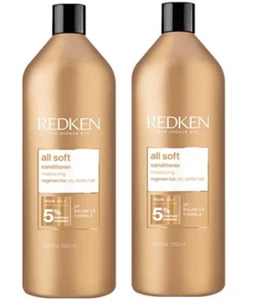 REDKEN ALL SOFT CONDITIONER 1 L X 2 FOR DRY HAIR - Picture 1 of 3
