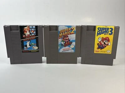 Super Mario Bros NES Nintendo Original Games Trilogy 1 2 3 Duck Hunt Tested - Image 1 of 4
