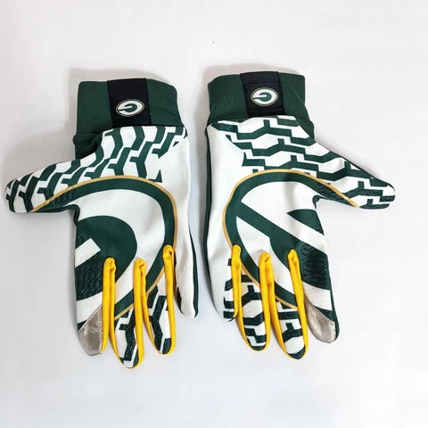 NFL Nike Green Bay Packers Men's Large Batting Gloves Green Yellow White Cover