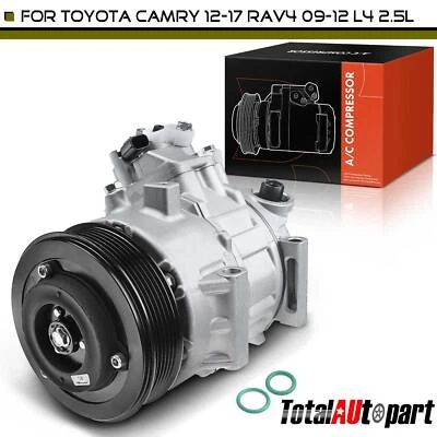 A/C Compressor w/ 6-Groove Pulley for Toyota Camry 2012-2017 RAV4 09-12 Sienna - Image 1 of 4
