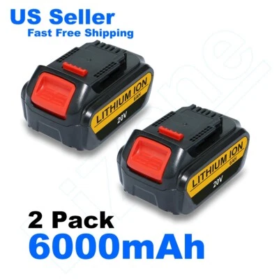 2PK NEW for Dewalt 20V 20 Volt Max XR 6AH Lithium Ion Battery DCB206-2 DCB205-2