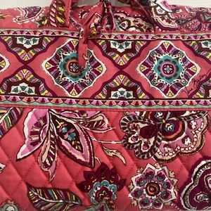 Vera Bradley Pink Floral Print Fold Out Hanging Makeup Organizer Travel Bag - Picture 1 of 8