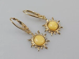 gold sohne Ohrringe hebel ohrringe 925 Handgemacht geschenk fur frau mutter drop - Picture 1 of 3