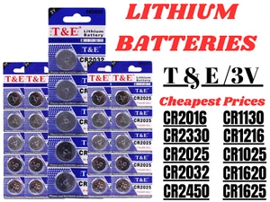 CR2032, CR1220, CR2025, CR2016, CR2450, CR1620, CR1616 New Coin Cell Batteries - Picture 1 of 8
