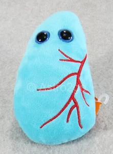 GIGANTE MICROBI-POLMONE-imbottito peluche respiratorio respiro biologia aria anatomia - Foto 1 di 8