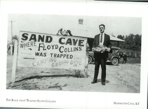 *Kentucky Postcard-"Rock That Trapped Floyd Collins" /Sand Cave/  {G320} - Picture 1 of 2