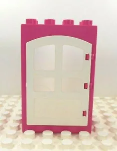 Lego Duplo Item Door Frame w/ door hot pink/white - Picture 1 of 3