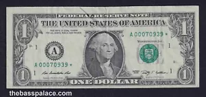 2009 $1 FRN AA BLOCK VERY LOW SN#70939 STAR NOTE SOLID VF/XF VERY COLLECTIBLE! - Picture 1 of 4