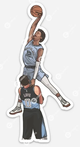 Ja Morant dunking on Kevin Love MAGNET - Memphis Grizzlies NBA Cover