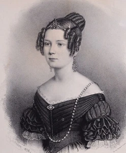 Portrait of Countess Louise Lovisa Hamilton Piper Fine large litho ca 1840 pinup - Bild 1 von 5