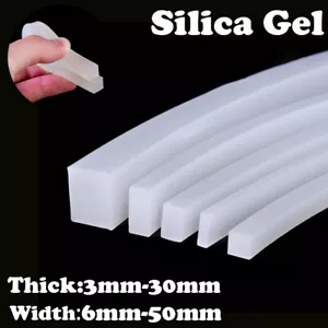 Solid Silicone Rubber Strip Waterproof Heat Resistant Sealing Square Strip White - Picture 1 of 9