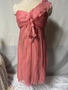 AMSALE Dress One Shoulder 100%Silk Formal Cocktail Size 12 Woman’s - Picture 1 of 10
