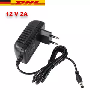 12V 2A AC/DC 24W NETZTEIL Trafo Netzadapter Steckernetzteil Ladegerät LED DRIVER - Bild 1 von 12