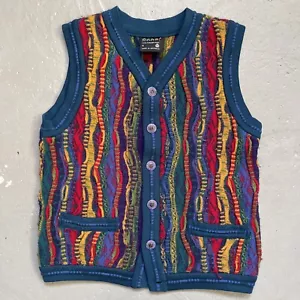 Vintage Coogi 3D Knit Wool Sweater Vest Made In Australia Size Small - Picture 1 of 9