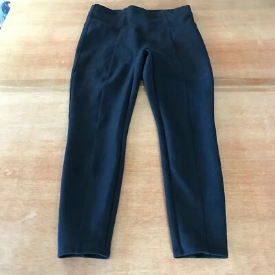 Spanx Faux Suede Leggings Women L Blue High Rise Stretch Athleisure Sculpting - Image 1 of 4