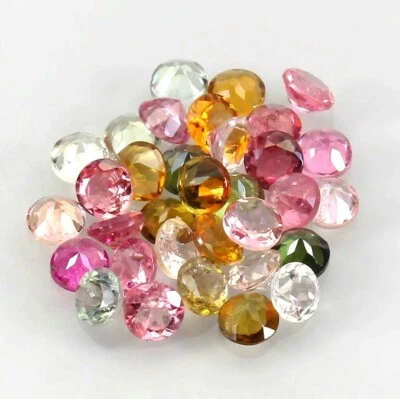 4Ct Natural Tourmaline gemstones Set of 24 pieces, Round cut, 3.5mm, Brazil - Image 1 of 3