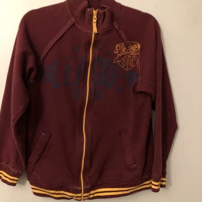 82 Zero Suéter Juvenil Grande Borgonha Zíper Completo Algodão Moletom Lã - Imagem 1 de 3