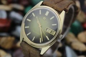Reloj Vintage ETERNA-MATIC Sevenday Automático Día Fecha Oro 14K Tapa y Acero - Imagen 1 de 6