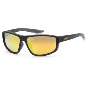 Nike Unisex Brazen Boost 62mm Mirrored Rectangular Sunglasses Matte Black DJ0803 - Picture 1 of 3