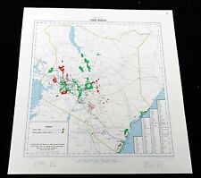 Vintage Map of Kenya Africa Nairobi National Forests Ecology Government Forestry
