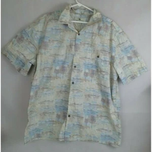 Island Shores Men's Hawaiian Casual Shirt With Fish Designs Size XL - Picture 1 of 4