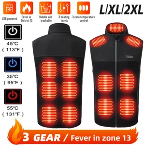 Heated Vest 13 Heating Zones With 10000mAh Battery Pack Electric Heating Vest US - Picture 1 of 26