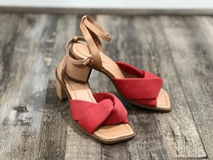 Alex Marie Suede Block Heels Tan/red size 6M - Picture 1 of 7