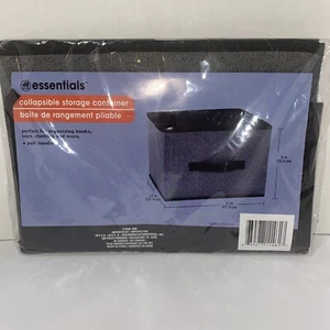 Essential Fabric Storage Organizer Container/Bins 11" x 11" x 8" Gray/Black - Picture 1 of 1