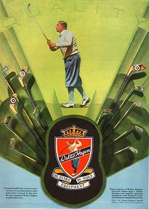 WERBUNG 1929 WALTER HAGEN GOLF EQUIPMENT QUALITÄT SCHLÄGER EISEN AUSRÜSTUNG - Bild 1 von 1