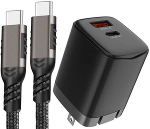 Double Port USB 20W Voyage Mural Chargeur Et Court Type C Câble pour Phone - 8.5 - Photo 1 sur 11