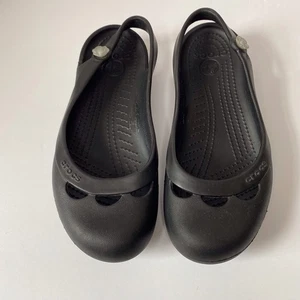 CROCS Kadee Mary Jane Style Shoes Ballet Sling back Flats Black Women’s Size 6 W - Picture 1 of 12