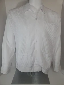 Camisa Guayabera Para Hombre Mediana Blanca Bordada Yuca - Imagen 1 de 15