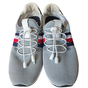 Herren Tommy Hilfiger Turnschuhe Grau Mesh Elastische Schnürsenkel Größe 8,5M *Mangel* - Bild 1 von 10