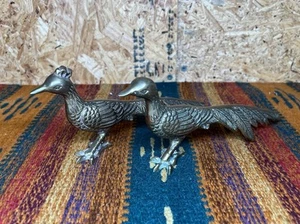 Vintage Brass Male And Female Peacock Figurine Set Of Two 8.5” Long - Picture 1 of 16