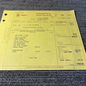 Buick 1964 de colección recibo de ventas de concesionario de automóviles factura de concesionario de automóviles - Imagen 1 de 2