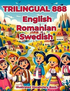 Trilingual 888 English Romanian Swedish Illustrated Vocabulary Book: Colorful Ed - Picture 1 of 1