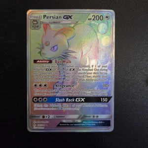 Pokemon Karte - Persian GX Holo Secret Rare Karte Unbroken Bonds 227/214 - M/NM  - Bild 1 von 2