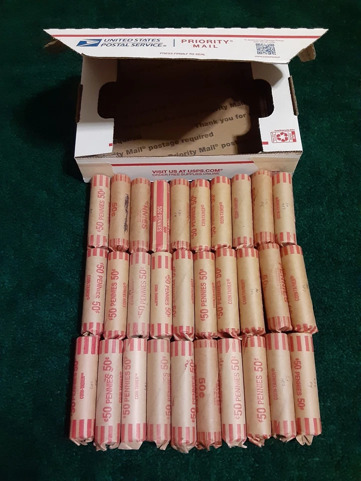 1500 US Copper Pennies, 1959 to 1982, 30 Rolls, Each roll weighs appx. 155 grams - Image 1 of 1