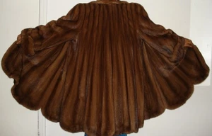 AMERICAN FUR AWARD Directional Mahogany 130" Swing Mink Fur Coat Size 18-20 - Picture 1 of 8