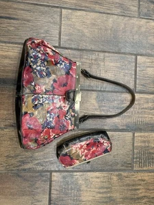 PATRICIA NASH HANDBAG FLORAL LEATHER PRINT FERRARA SHOULDER BAG AND WALLET - Picture 1 of 10