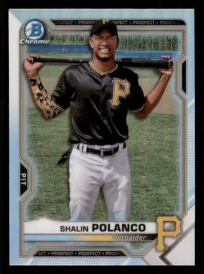 2021 Bowman Draft Shalin Polanco #BDC-176 Refractor Pittsburgh Pirates - Image 1 of 2