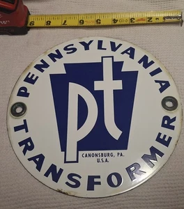 Vintage Porcelain Pennsylvania Transformer Sign Canonsburg PA UNTOUCHED - Picture 1 of 4